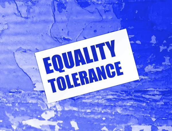 Tolerancia Egyenlőség Szavak Asztalon Üzleti Koncepció Tolerancia Társadalmi Fogalom — Stock Fotó