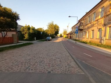 Şehir sokakları yazın görünüyor, Vilnius, Litvanya