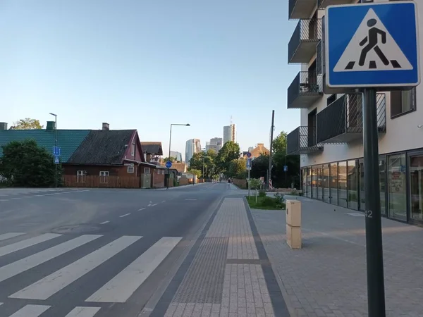 Widok Ulice Miasta Lecie Wilno Litwa — Zdjęcie stockowe
