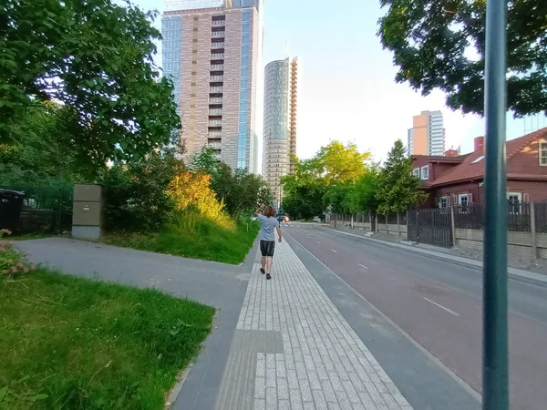 City Streets View Summer Vilnius Lithuania – stockfoto