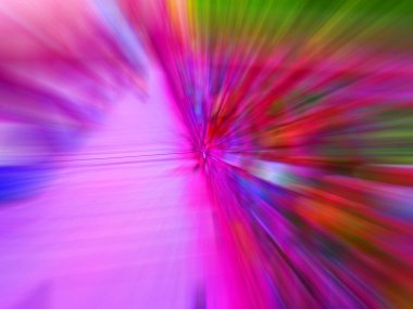 Renkli, hızlı, yüksek hızlı, bulanık zoom arkaplanı. Dinamik patlama flaşı. İvme etkisi.