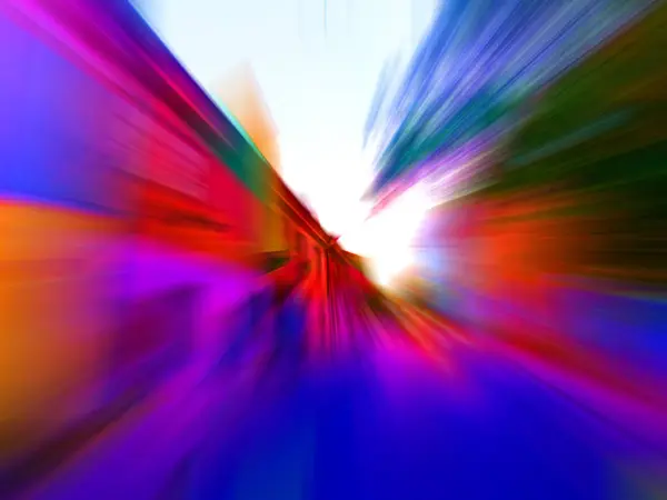 Colorato Veloce Alta Velocità Sfocatura Zoom Sfondo Esplosione Dinamica Effetto — Foto Stock