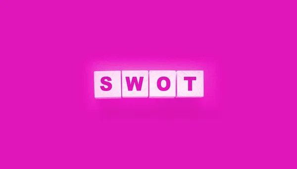 略称は木製のキューブにSwot 事業分析の概念 — ストック写真