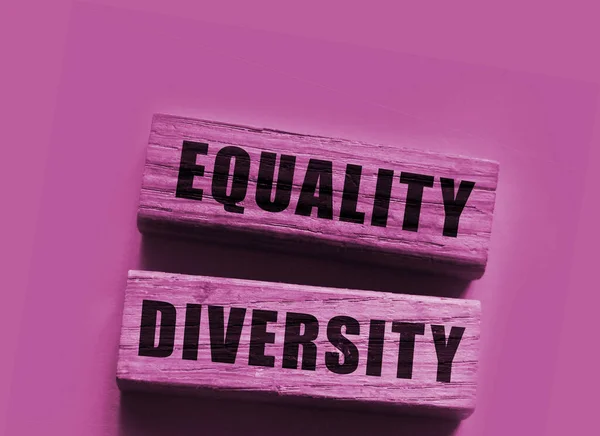 木のブロックに書かれた平等の多様性の言葉 男女共同参画と性的指向概念の多様性 — ストック写真