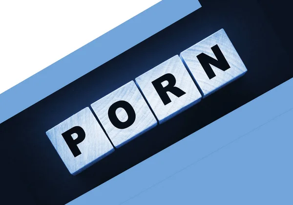 Palabra Porno Bloques Madera Juguete —  Fotos de Stock