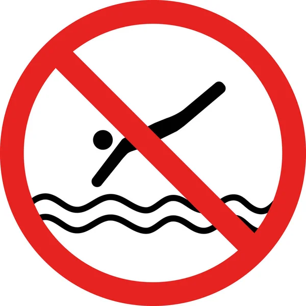 Diving Allowed Sign Forbidden Signs Symbols — Stock Vector