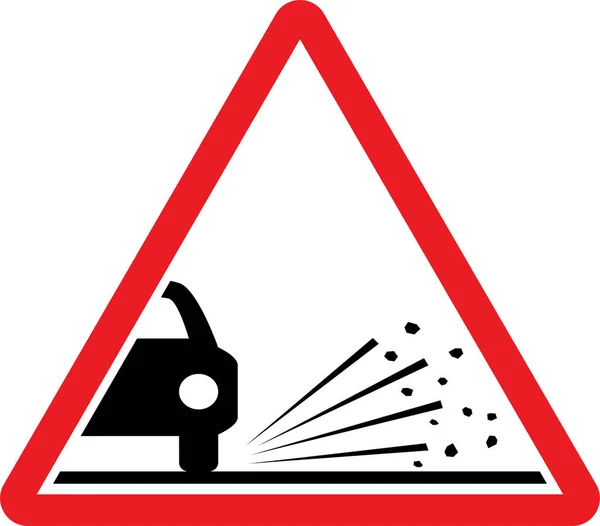 Lose Splitter Straßenschild Rotes Dreieck Hintergrund Verkehrszeichen Und Symbole — Stockvektor