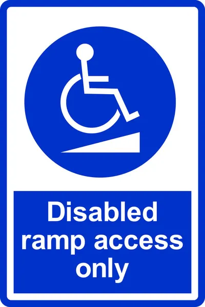 Disabled Ramp Access Sign Parking Signs Symbols — Stock Vector