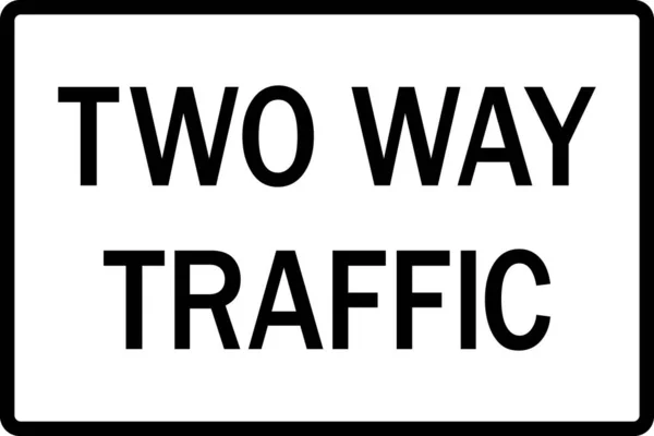 二つの方法交通標識 白を背景に黒 道路標識と記号 — ストックベクタ