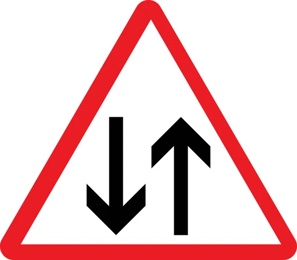 Panneau Signalisation Bidirectionnel Triangle Rouge Panneaux Symboles Circulation — Image vectorielle