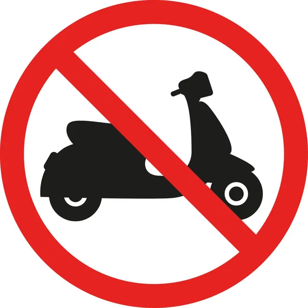 Hay Señal Scooter Círculo Rojo Tachar Fondo Signos Símbolos Prohibidos — Vector de stock