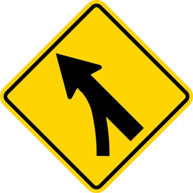 Yol birleştirme işaretine giriliyor. Trafik işaretleri ve sembolleri.