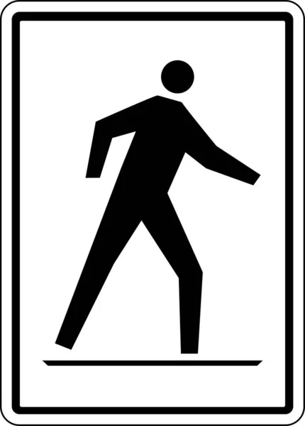 Links Fußgängerüberweg Schild Verkehrszeichen Und Symbole — Stockvektor