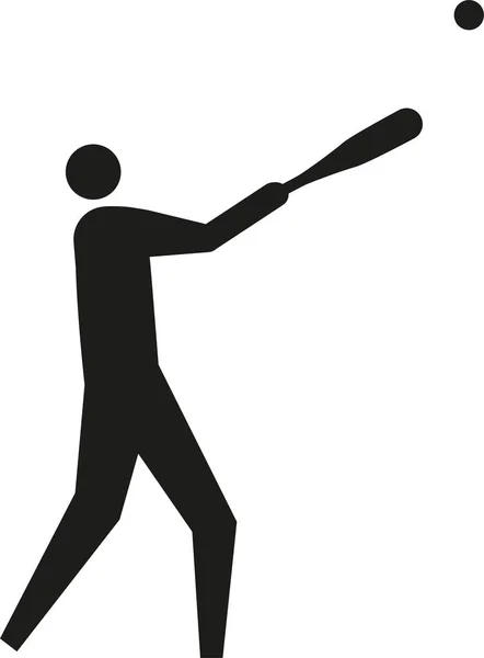 Baseball Player Hitting Ball Sign Sports Signs Symbols — стоковый вектор