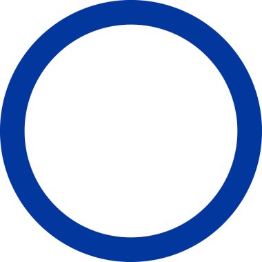 Zorunlu şekil işareti. Mavi daire arka plan. Trafik işaretleri ve sembolleri.