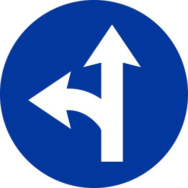 Önde veya solda zorunlu trafik işareti.