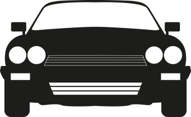 Klasik araba ön tasarımı. Araç işaretleri ve sembolleri.