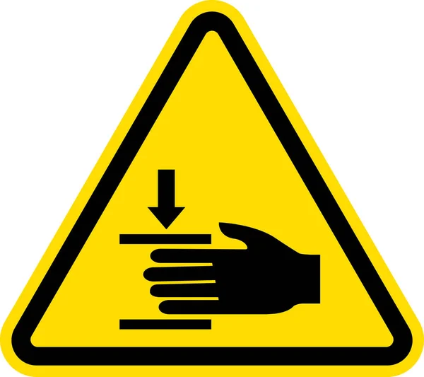 Hand Crush Warning Sign Electrical Safety Signs Symbols — Stock Vector