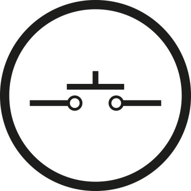 Devre işaretine bas. Elektrik işaretleri ve semboller.