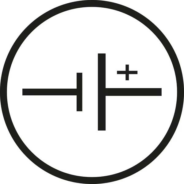 Signe Source Tension Signes Symboles Électriques — Image vectorielle