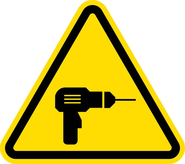 Waarschuwingsbord Voor Boorgevaar Borden Symbolen Voor Industriële Veiligheid — Stockvector