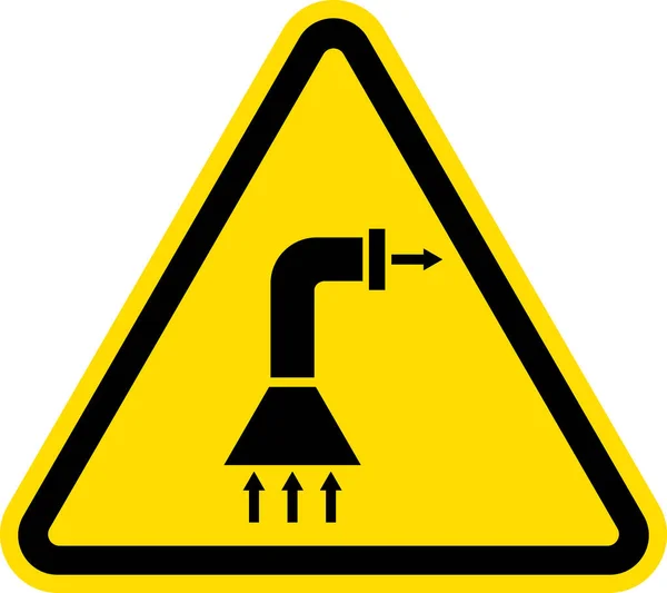 Warnschild Luftabsaugung Zeichen Und Symbole Der Arbeitssicherheit — Stockvektor