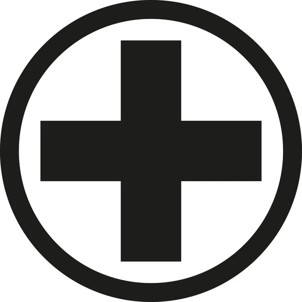 Croix Médicale Signe Icône Signes Symboles Premiers Soins — Image vectorielle