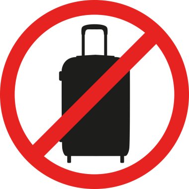 Vagon çantası imzalamak yasak. Yasak işaretler ve semboller.
