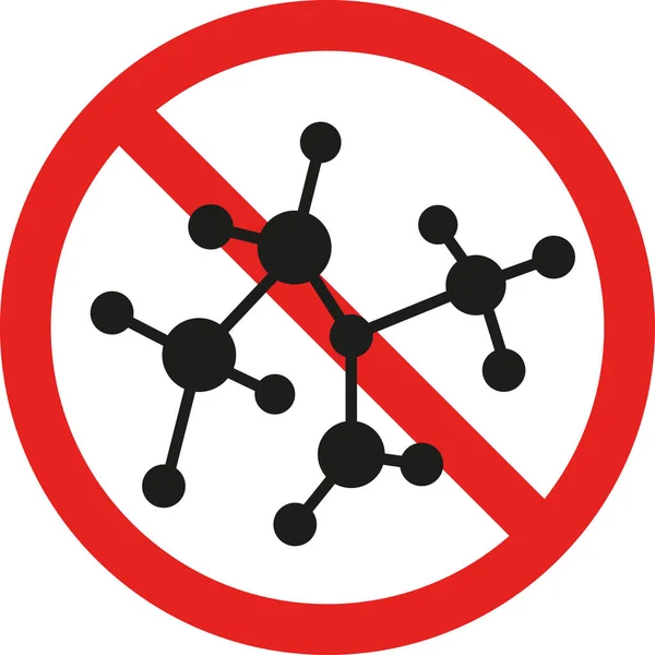 Sulfate Chemical Icon Sign Red Circle Cross Out Background Forbidden — 스톡 벡터