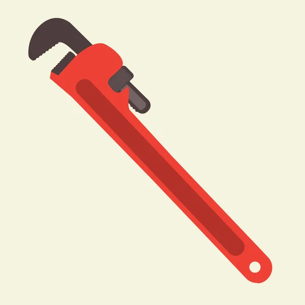 Adjustable Wrench Tool Pipe Work Plumbing Tool Vector Design — Stockový vektor