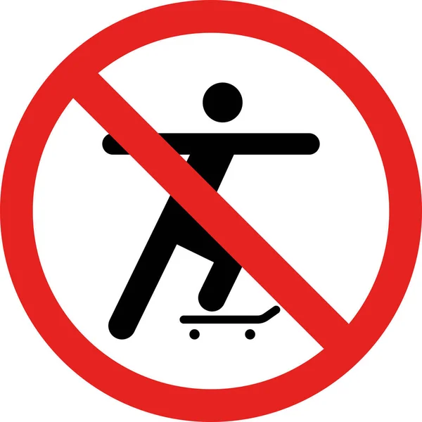 Skating Prohibited Area Sign Forbidden Signs Symbols — Stock Vector