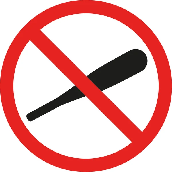 Baseball Bat Prohibited Sign Forbidden Signs Symbols — 스톡 벡터