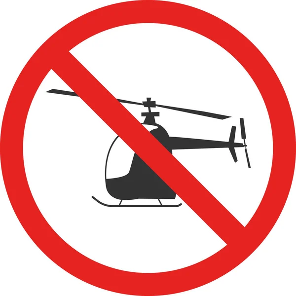 Helicopter Prohibited Area Sign Forbidden Signs Symbols — Vector de stock