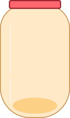 Boş cam kavanoz vektörü. İşaretler ve semboller.