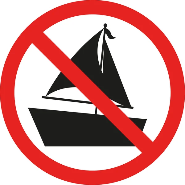 Sailing Boat Vessel Sign Forbidden Signs Symbols — Stock Vector