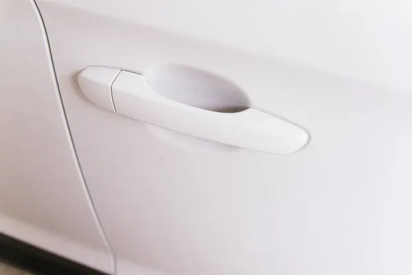 Ручка Двери Машины Белая Система Запирания Сигнализации Защита Краж — стоковое фото