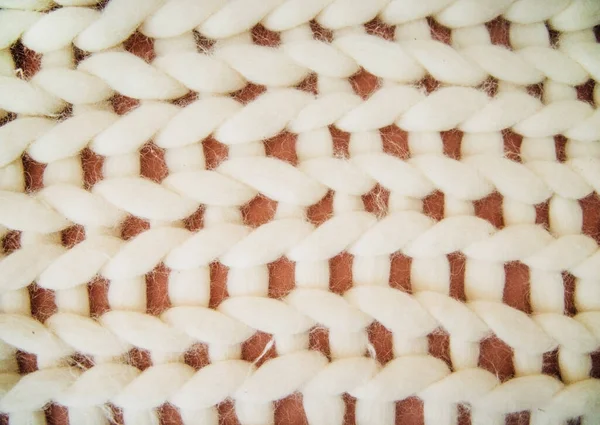 Handmade Merino Wool Blanket Super Thick Yarn Fashionable Concept Close — Stockfoto