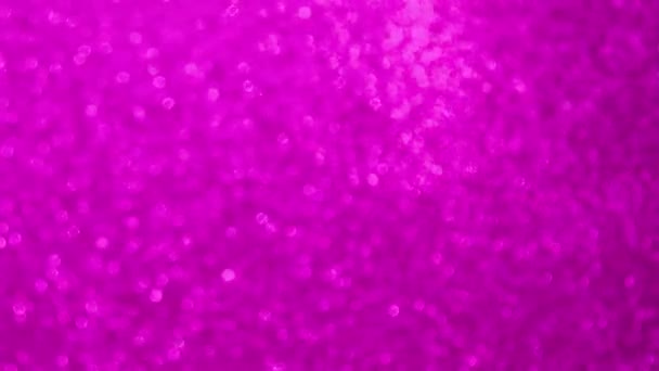 Jiskřivě Růžové Fialové Pozadí Materiálu Skvrna Bokeh Slavnostní Textura Třpytí — Stock video