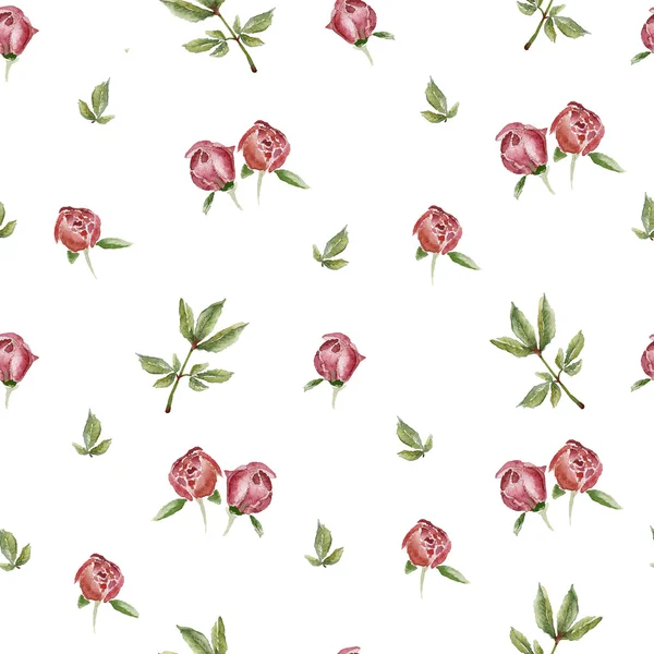 Padrão floral botões de flores de peônias — Fotografia de Stock