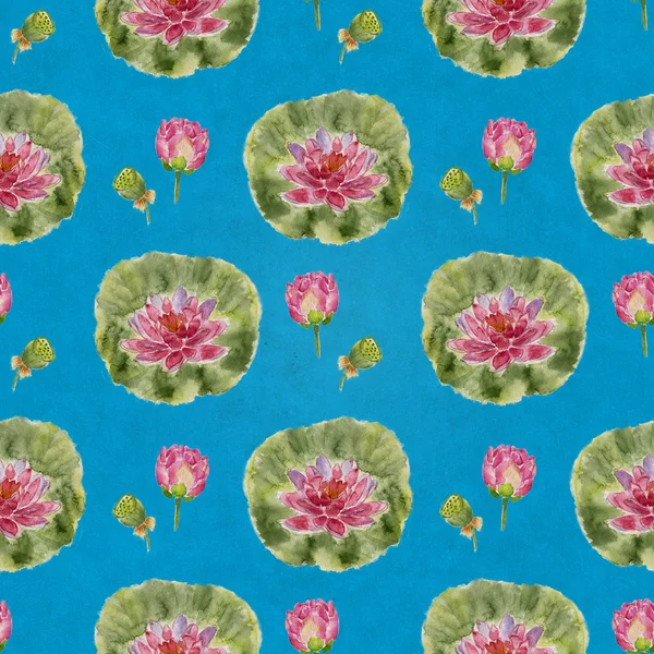 Seamless floral pattern lotus — Stock Photo, Image