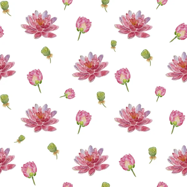 Sömlös blommönster lotus — Stockfoto