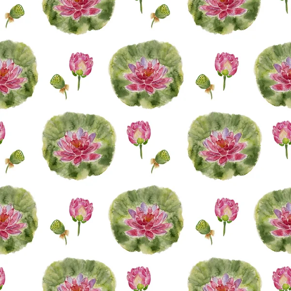 Seamless floral pattern lotus — Stock Photo, Image