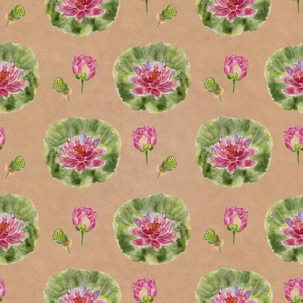 Lotus flower bezešvé pattern — Stock fotografie