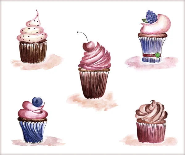 Cupcakes Set — Stockfoto