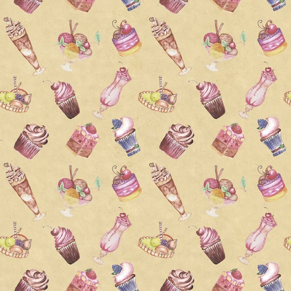 Seamless dessert pattern — Stock Photo, Image