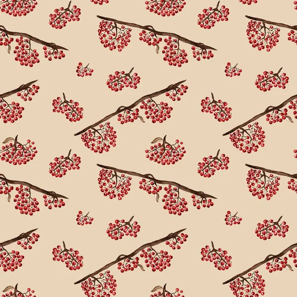 Seamless pattern with rowan — Stock Photo, Image