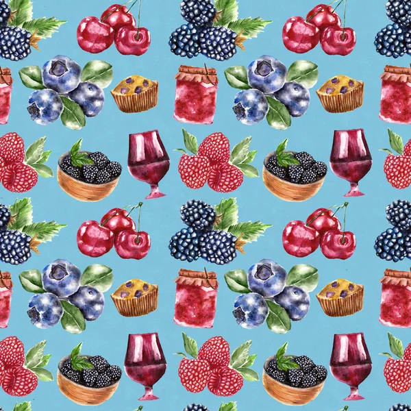 Seamless pattern with berry — Stock Photo, Image