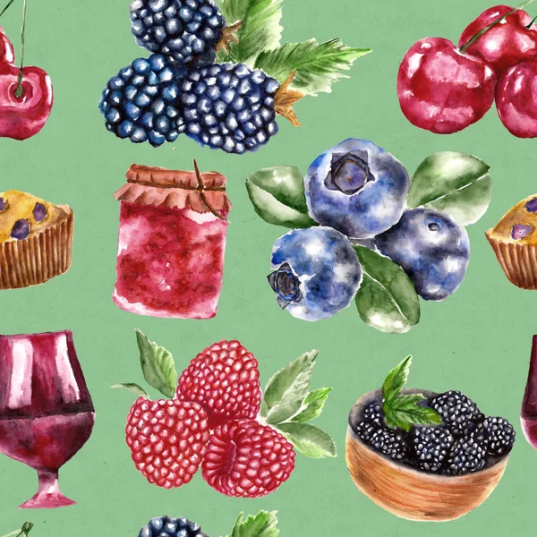 Seamless pattern with berry — Stock Photo, Image