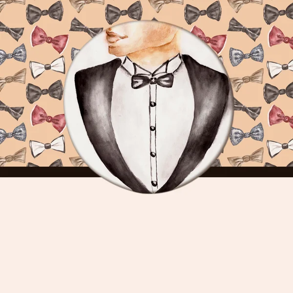 Fashion background with bow tie, gentleman — Stock Photo, Image