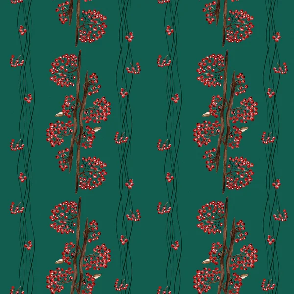 Seamless pattern with rowan — Stock Photo, Image